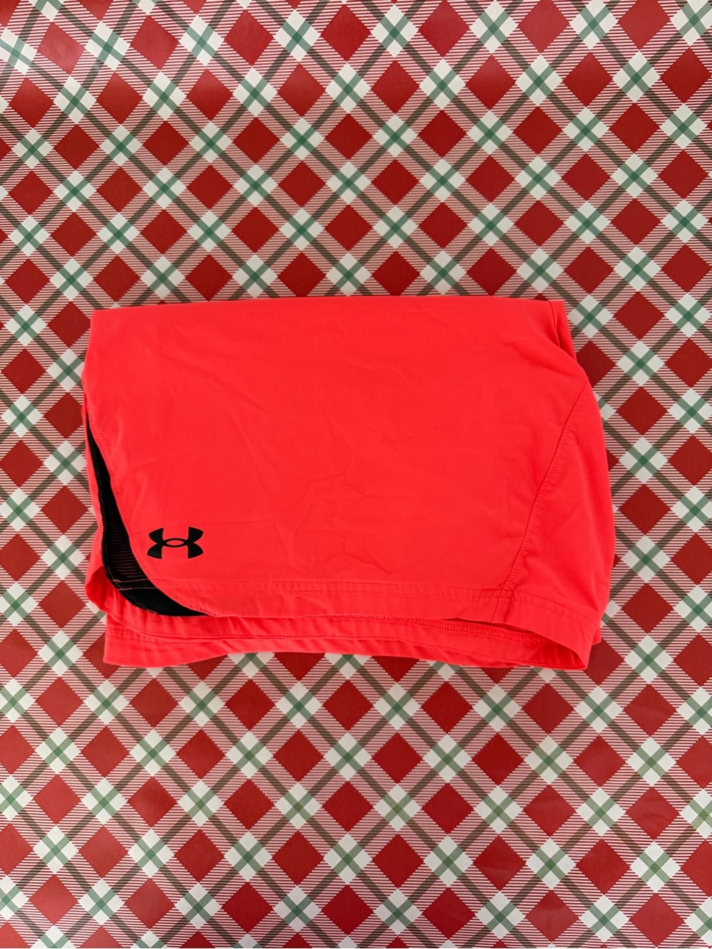 Under Armour Coral-Red Performance Shorts with Black Logo XXL